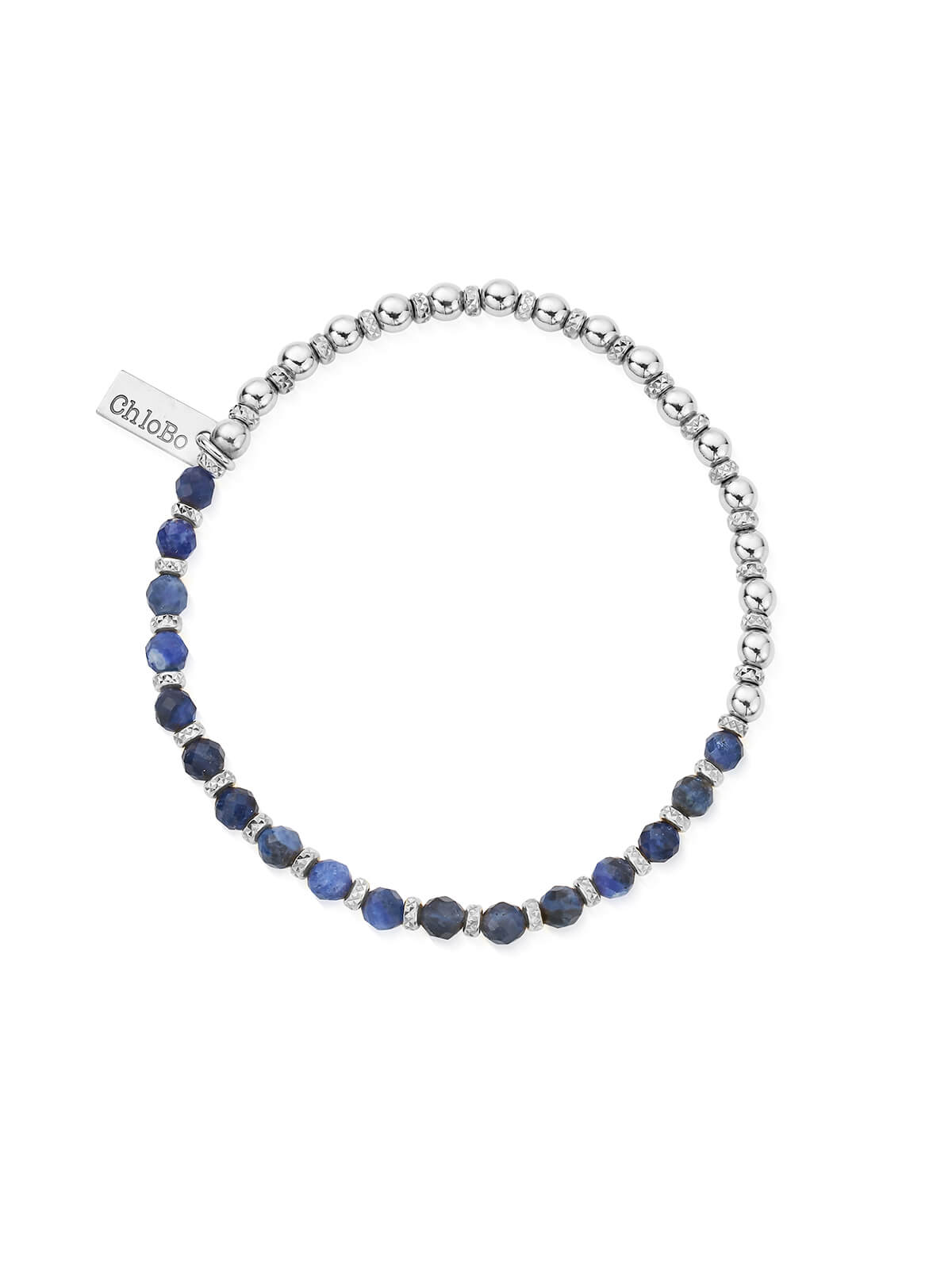 ChloBo Story Of The Moon Sodalite Bracelet in Silver SBSFR