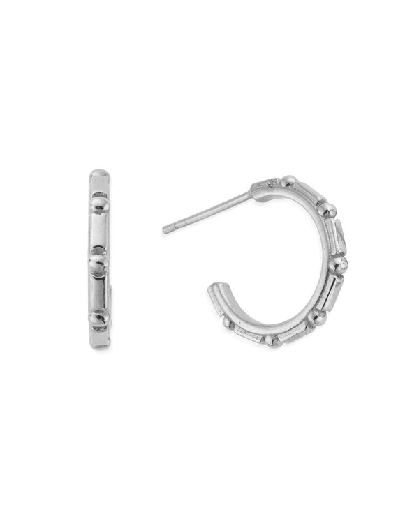 ChloBo Art Deco Hoop Earrings in Silver SEH3448