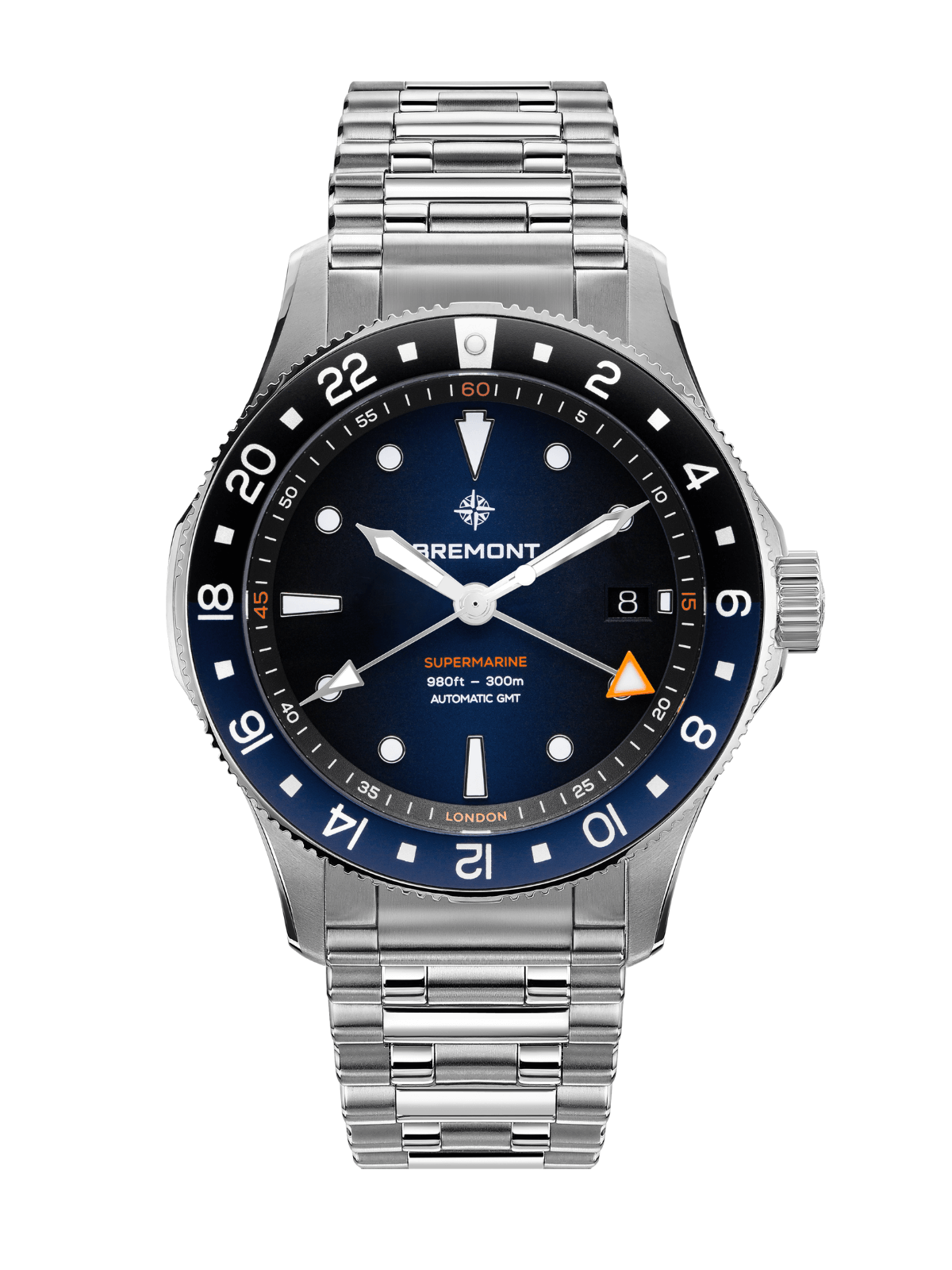 Bremont Supermarine 300m GMT "Glacier" Blue Watch 40mm SM40-GMT-SS-BLBK-B