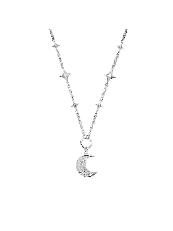 ChloBo Moon Mandala Necklace in Silver SN3386
