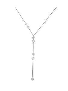 ChloBo Positive Vibes Lariat Necklace in Silver SNL839
