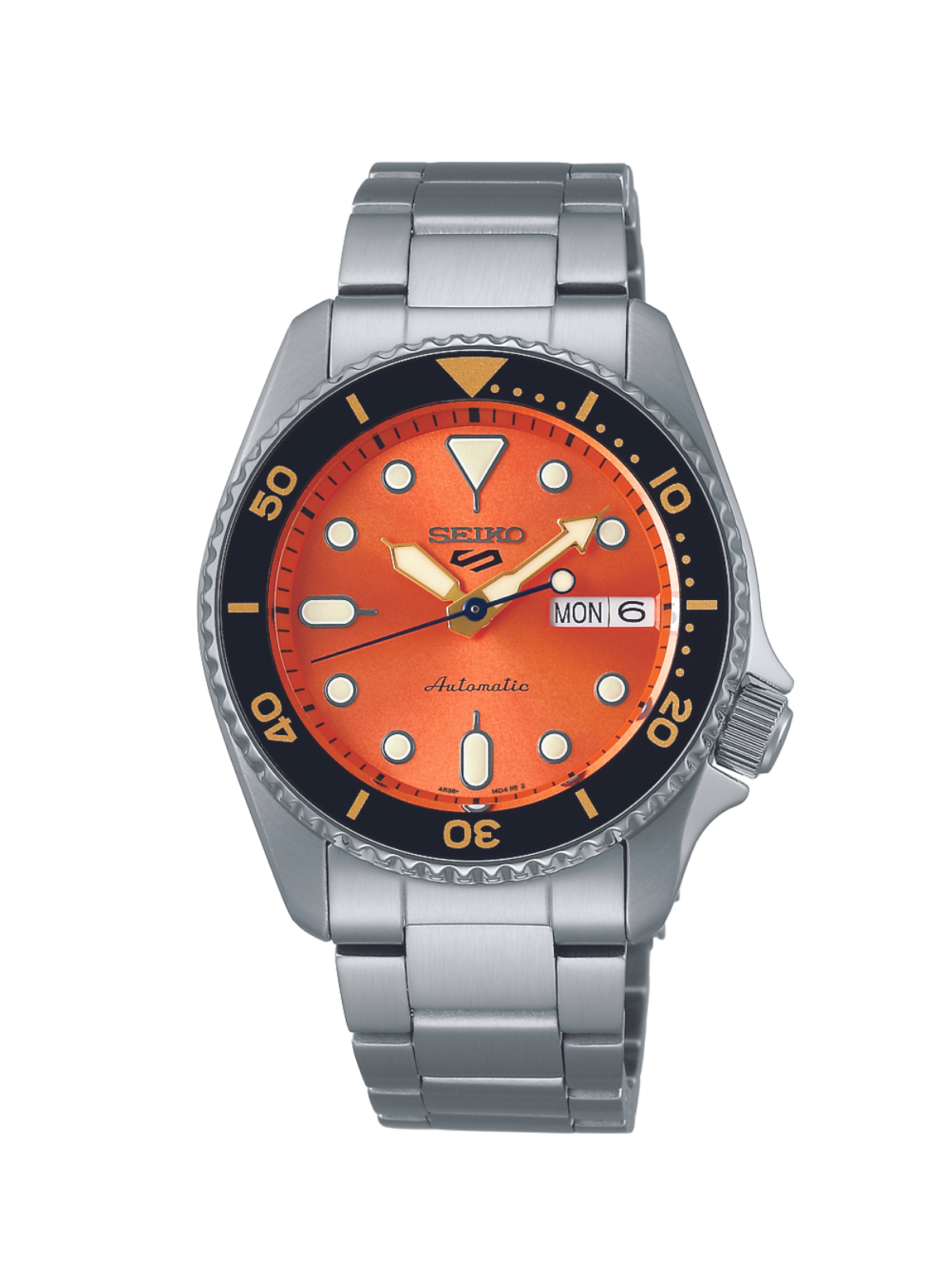 Seiko 5 Sports SKX "Midi" Orange Watch 38mm SRPK35K1