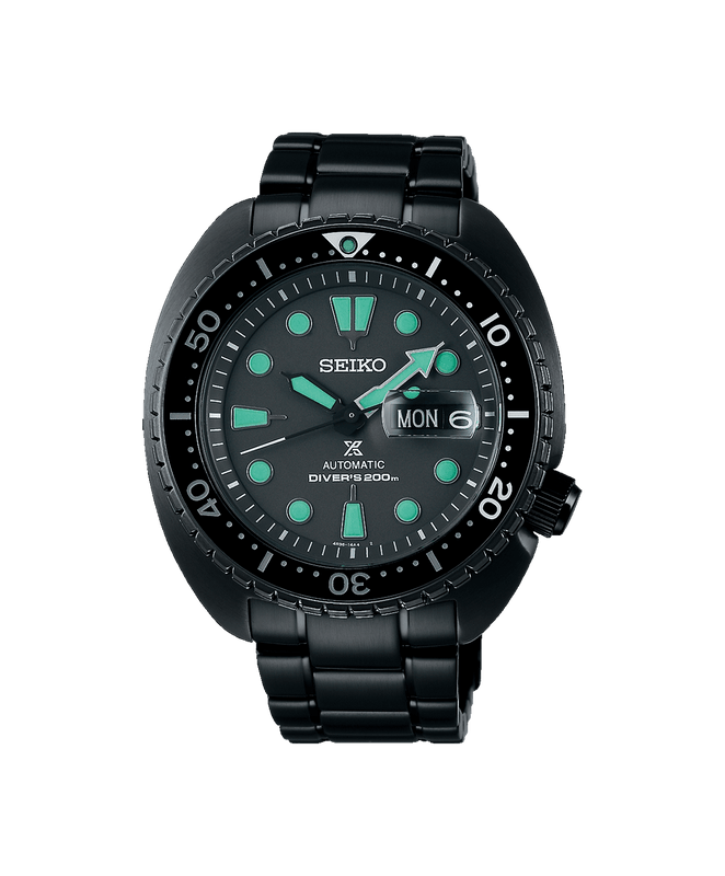 Seiko Prospex Black Series Night Vision Turtle Diver Watch 45mm SRPK43K1