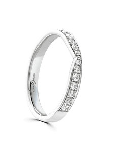 Brown & Newirth Groove 0.24ct Brilliant Cut Diamond Wedding Ring in 9ct White Gold
