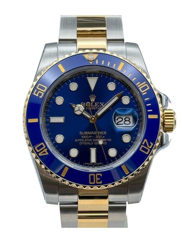 Pre Owned Rolex Submariner Date Steel & Gold Automatic Watch 41mm on Oyster Bracelet