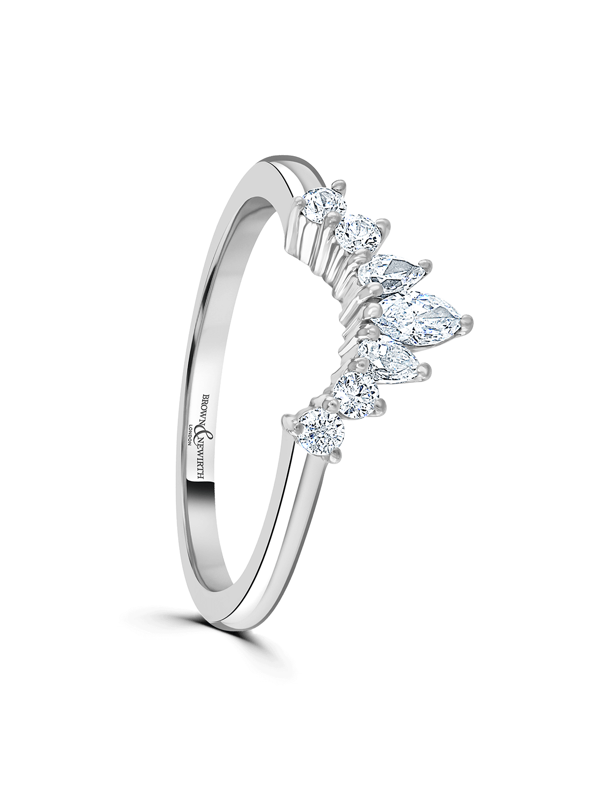 Diamond Tiara Ring 0.33ct Marquise, Pear & Brilliant Cut in Platinum