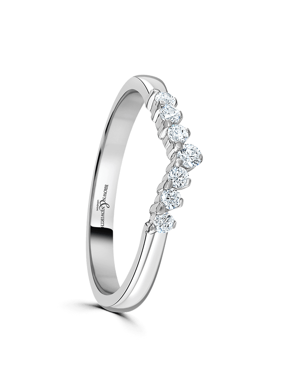 Brown & Newirth Royal 0.15ct Brilliant Cut Diamond Wedding Ring in Platinum