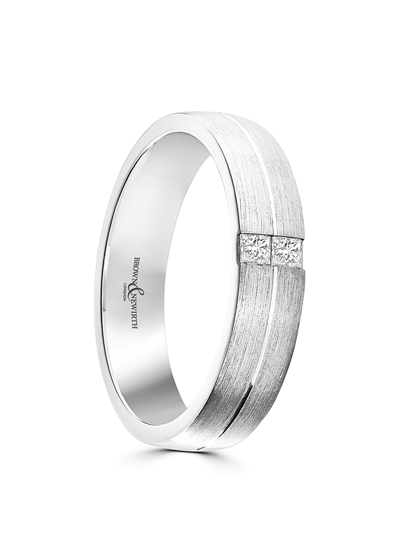 Brown & Newirth Nebula 0.10ct Princess Cut Diamond Wedding Ring in Platinum