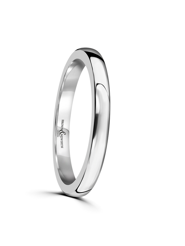 Brown & Newirth Sheer 2mm Wedding Ring in 9ct White Gold