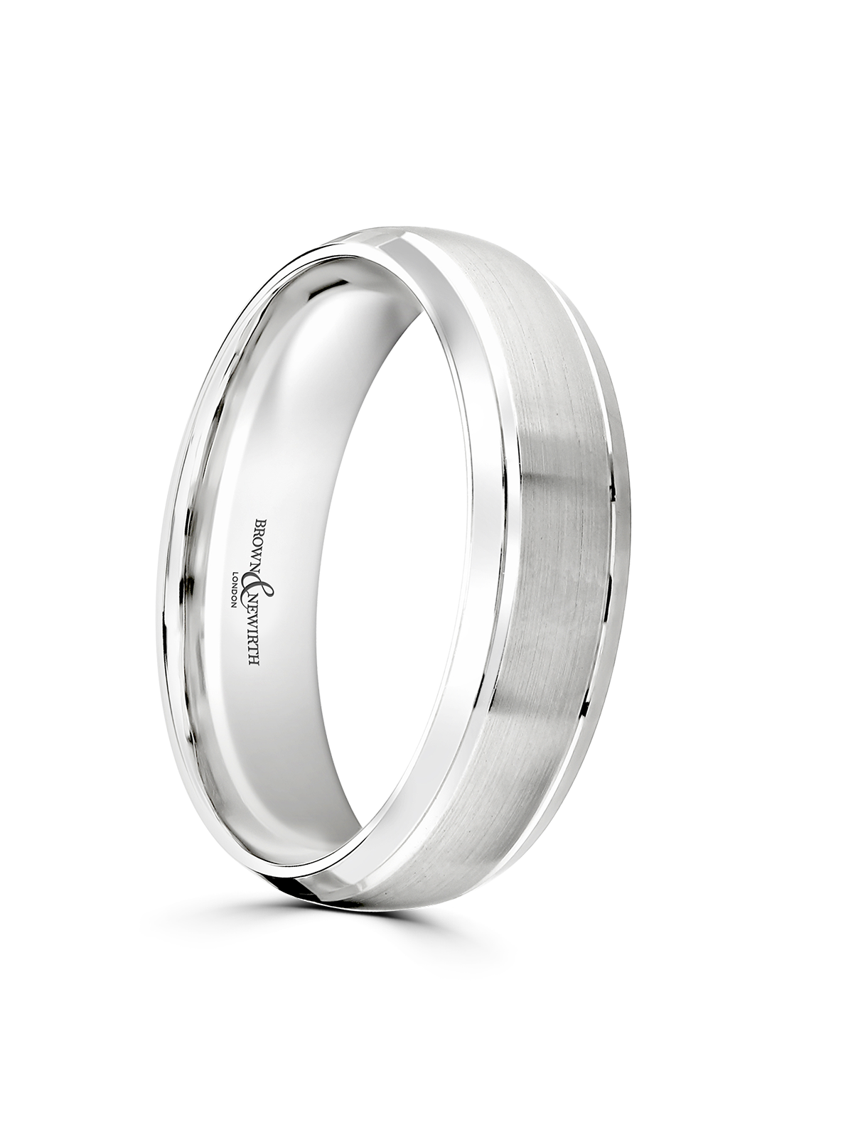 Brown & Newirth Element 6mm Patterned Wedding Ring in Platinum