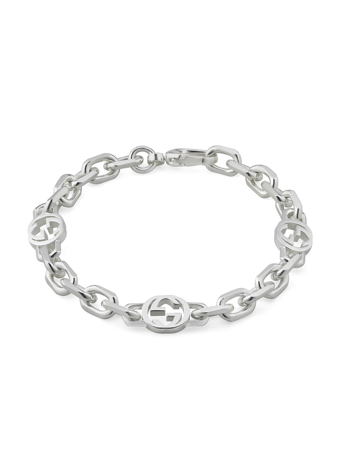 Gucci Interlocking Silver Bracelet 17cm