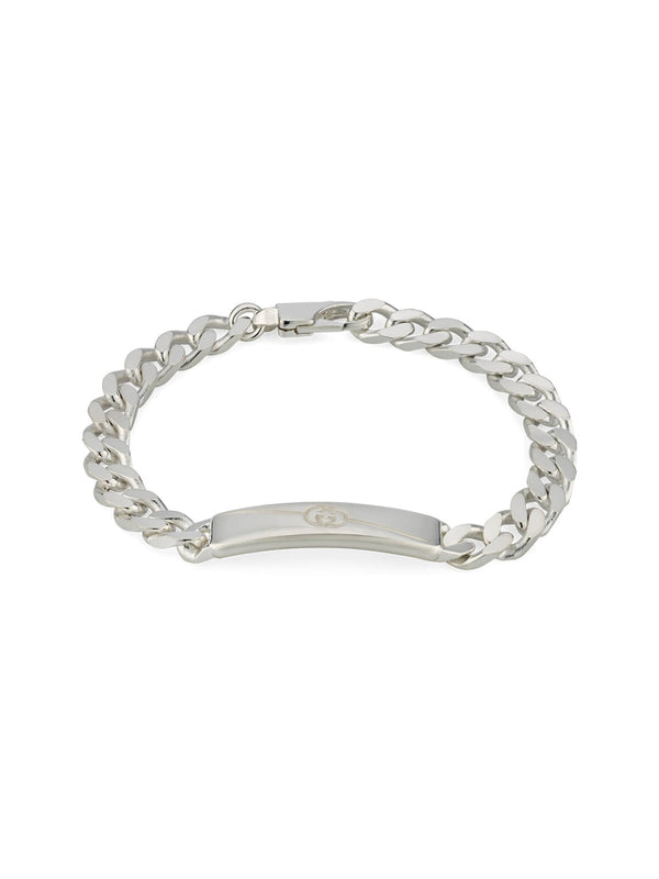 Gucci Tag Silver Chain Bracelet 18cm