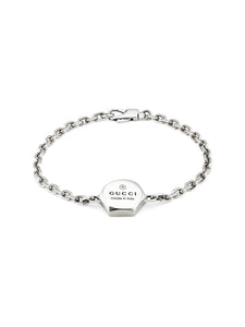 Gucci Trademark Hexagonal Silver Bracelet 17cm