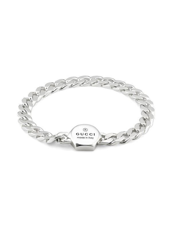 Gucci Trademark Hexagon Silver Chain Bracelet 17cm
