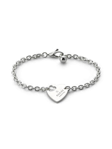 Gucci Trademark Heart Silver Chain Bracelet 16cm