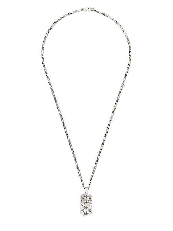 Gucci Signature GG and Bee Necklace in Silver