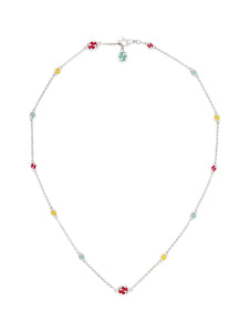 Gucci Interlocking G Necklace in Silver & Multicolour Enamel