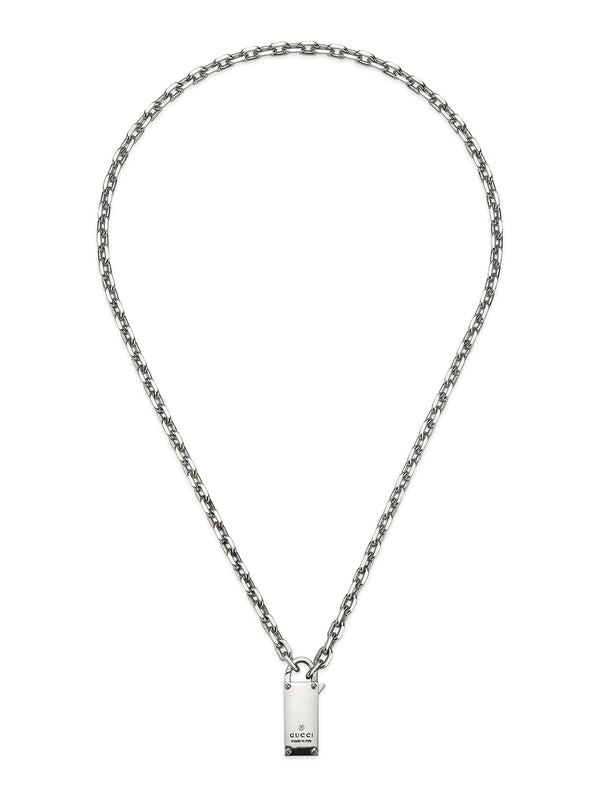 Gucci Trademark Padlock Silver Necklace 50cm