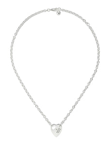 Gucci Trademark Heart Silver Chain Necklace