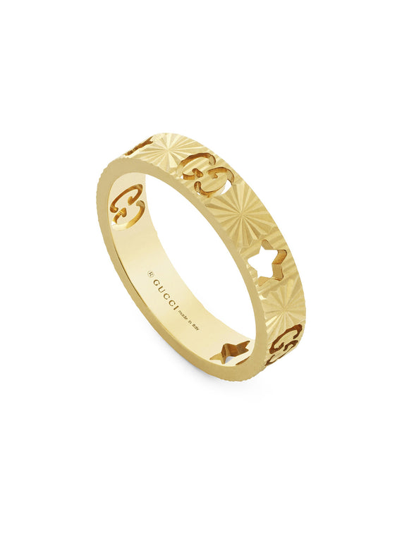 Gucci Icon Star 18ct Yellow Gold Ring - Size 16