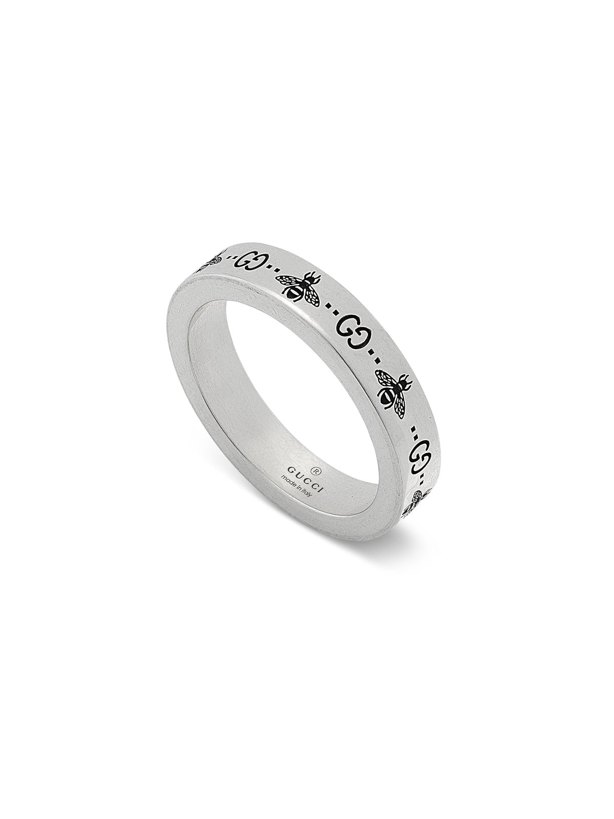 Gucci Signature Silver 4mm Ring - Size 14