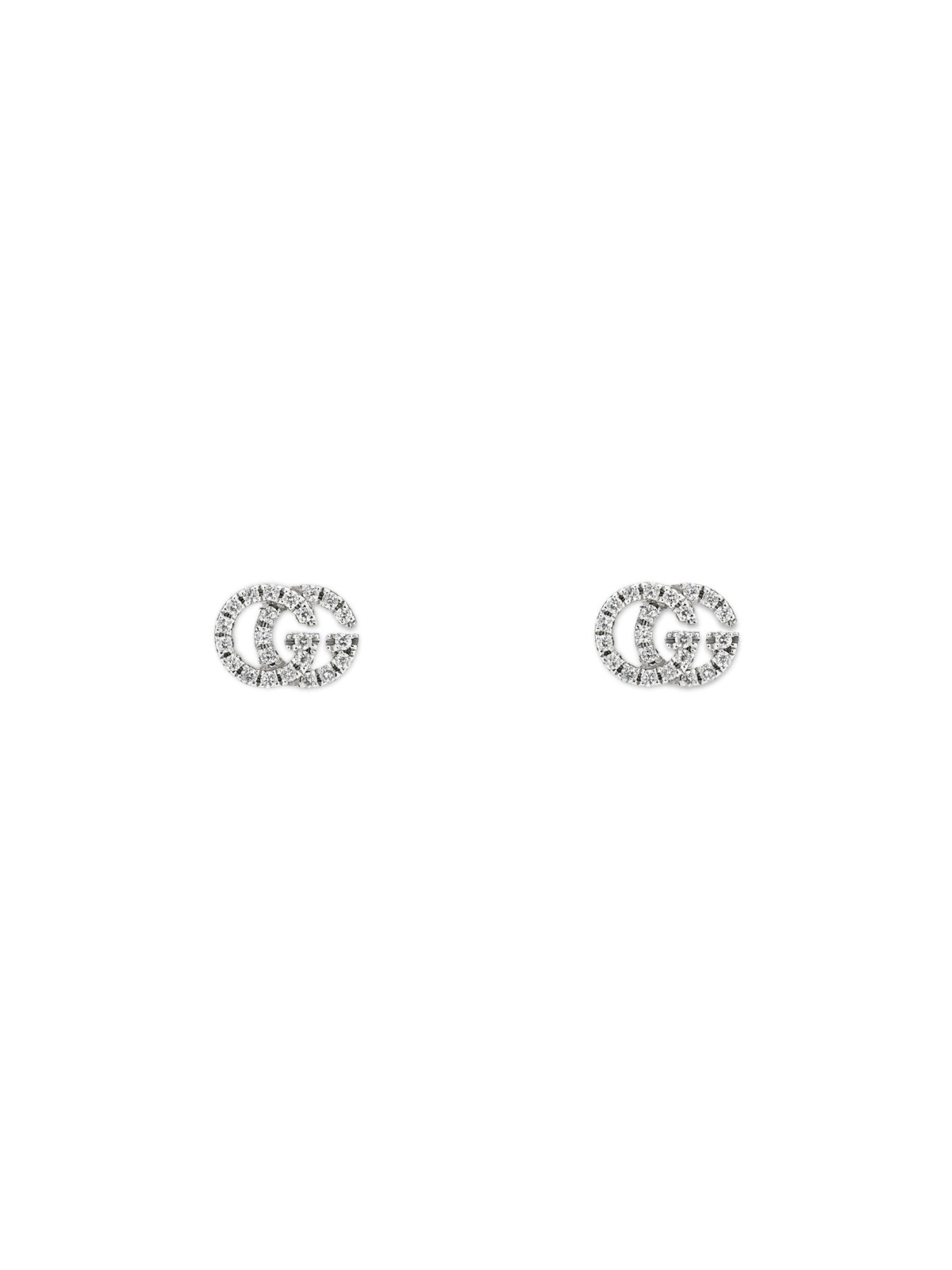 Gucci GG Running 18ct White Gold & Diamond Stud Earrings