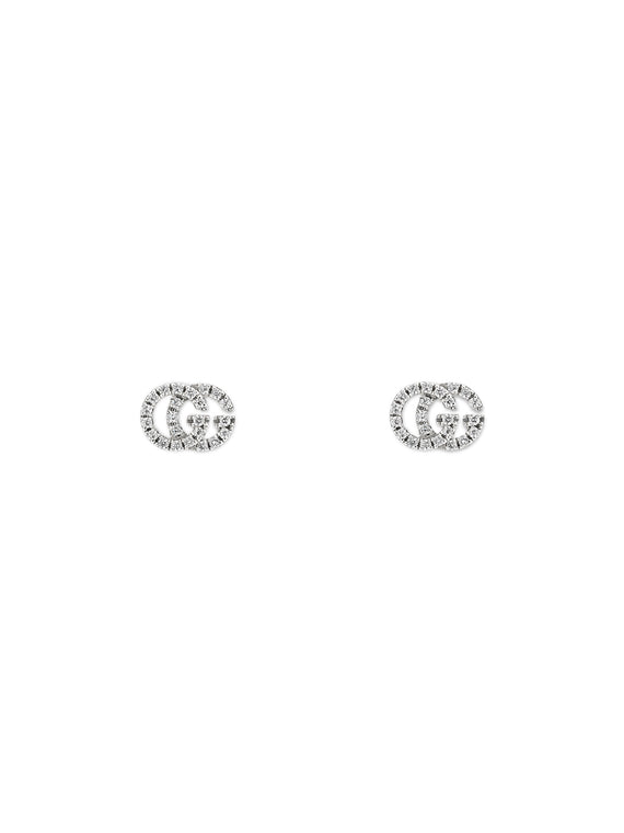 Gucci GG Running Earrings in 18ct White Gold with Diamonds
