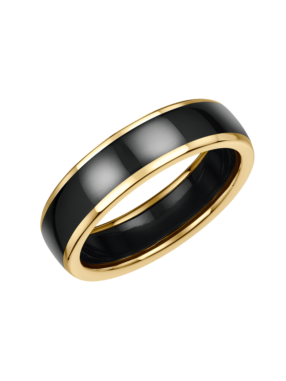 Zedd Zirconium & 9ct Yellow Gold 6mm Wedding Ring