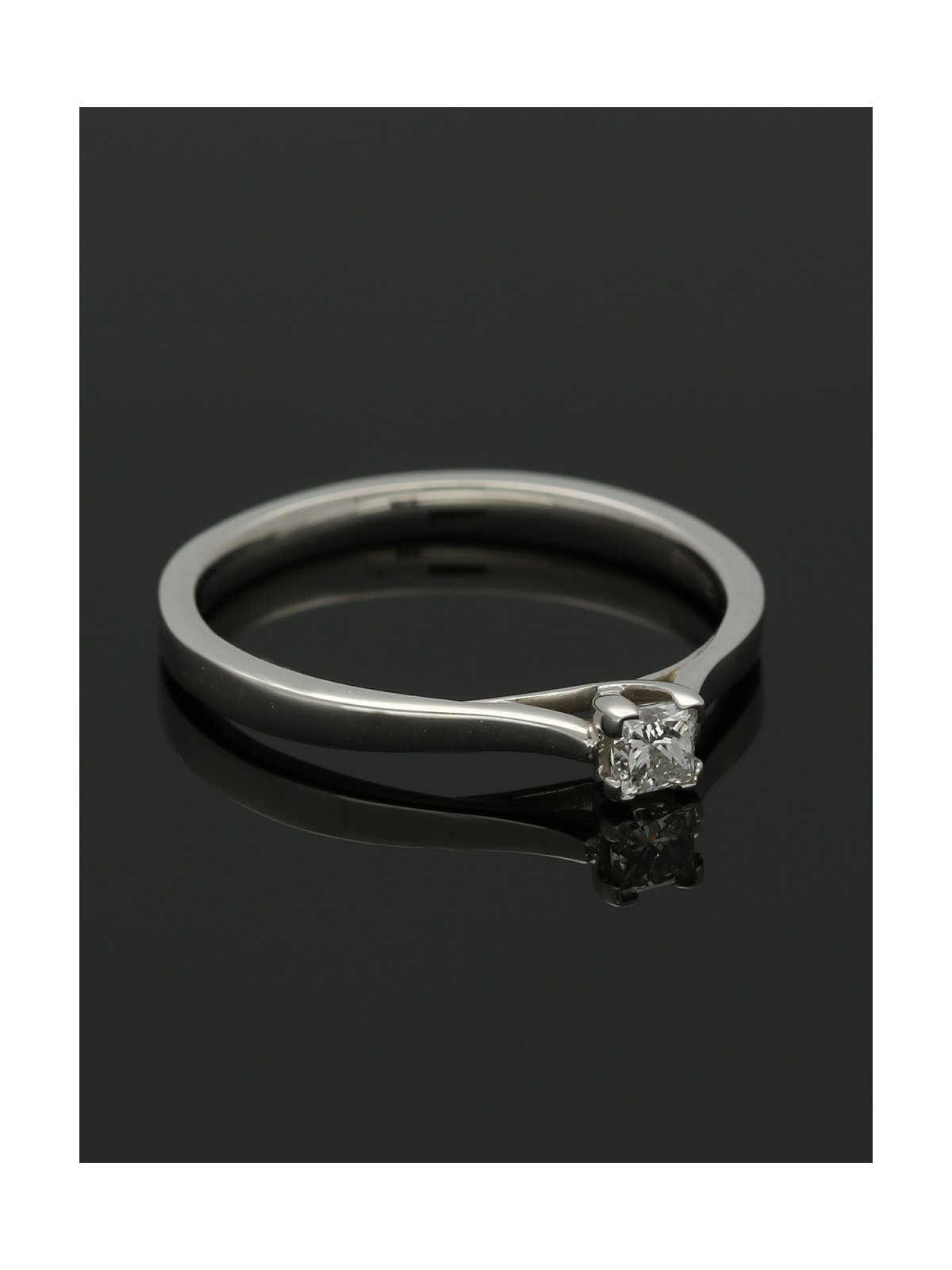 Brown & Newirth "Fawn" Diamond Solitaire Engagement Ring 0.15ct Princess Cut in 9ct White Gold