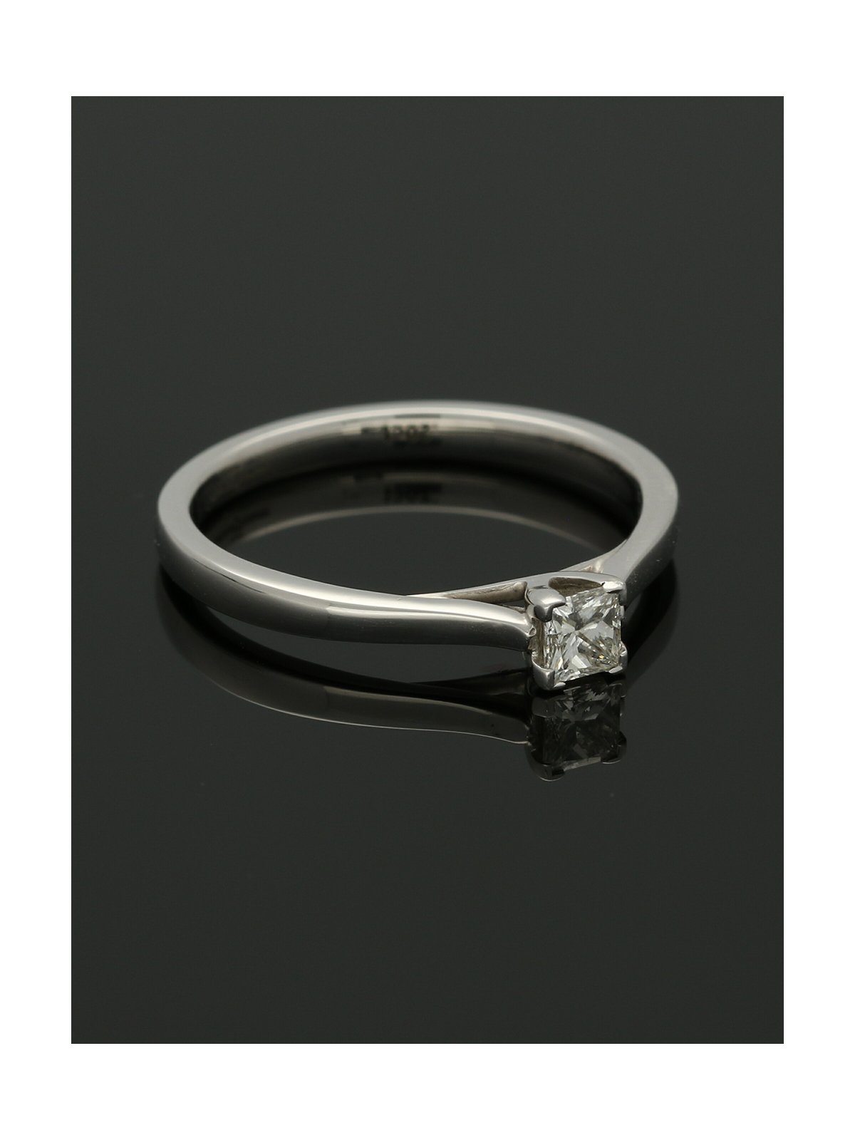 Brown & Newirth "Fawn" Diamond Solitaire Engagement Ring 0.20ct Princess Cut in 9ct White Gold