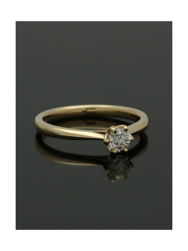 Diamond Solitaire Engagement Ring 0.25ct Round Brilliant Cut in 9ct Yellow Gold