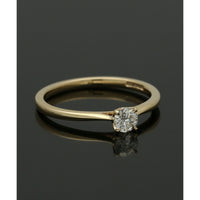 Diamond Solitaire Engagement Ring 0.25ct Round Brilliant Cut in 9ct Yellow Gold