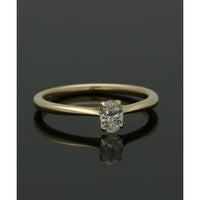 Diamond Solitaire Engagement Ring 0.25ct Oval Cut in 9ct Yellow Gold