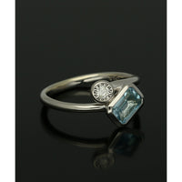 Blue Topaz & Diamond Dress Ring in 9ct White Gold