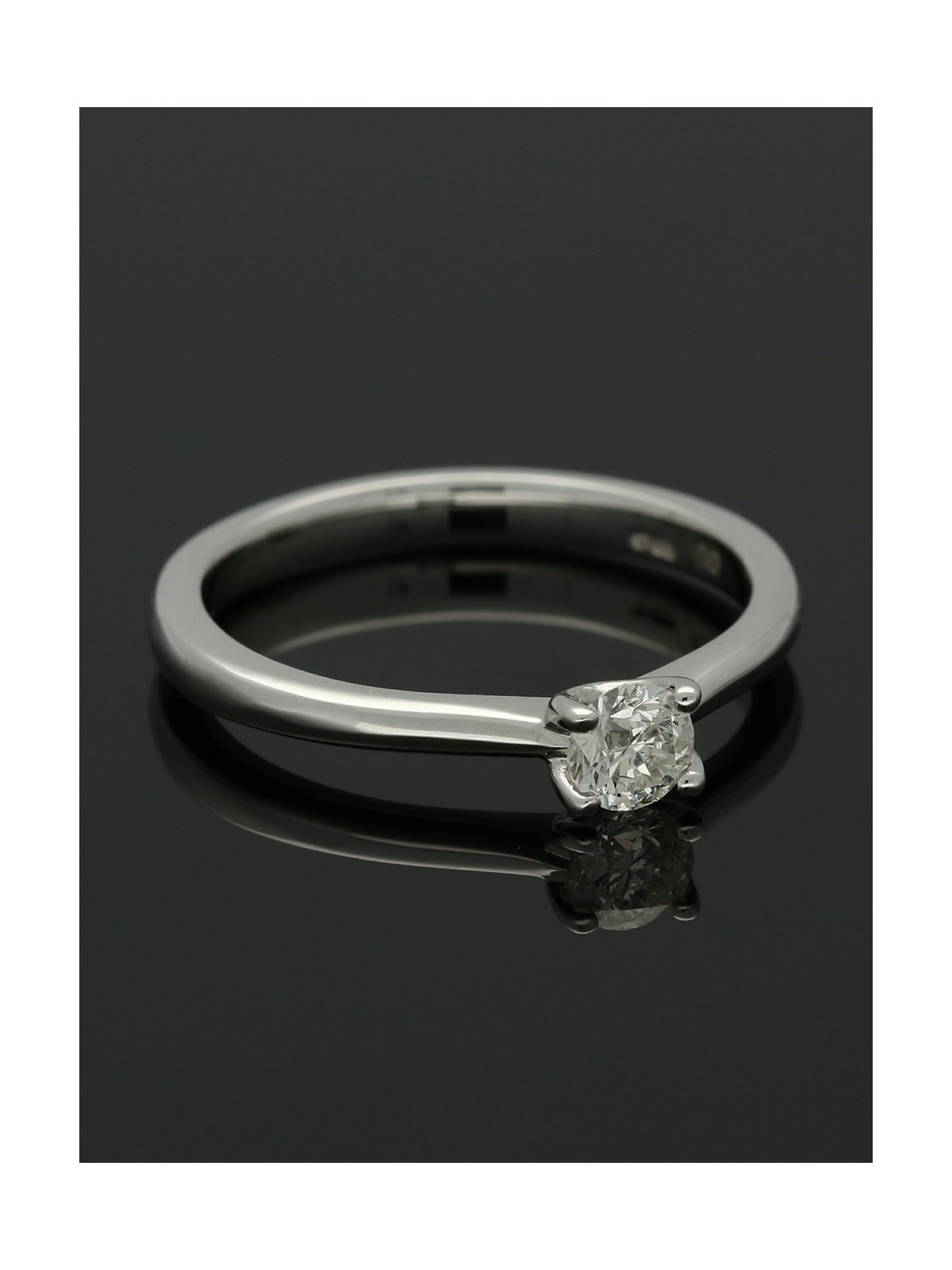 Diamond Solitaire Engagement Ring 0.25ct Round Brilliant Cut in 18ct White Gold