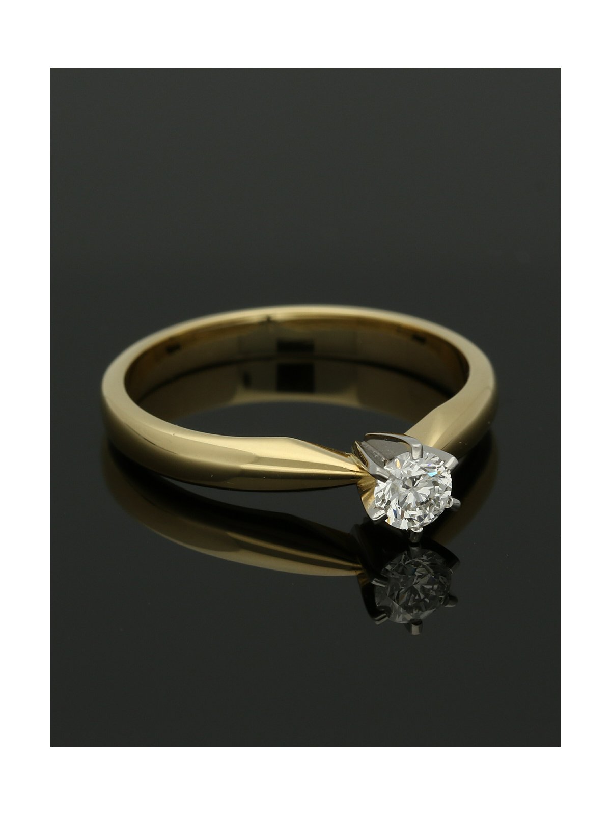 Diamond Solitaire Engagement Ring "The Beatrice Collection" 0.25ct Round Brilliant Cut in 18ct Yellow Gold & Platinum