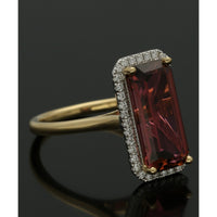 Tourmaline and Diamond Cluster Ring in 18ct Yellow and White Gold