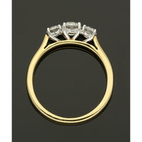 Three Stone Diamond Ring 0.81ct Round Brilliant Cut in 18ct Yellow & White Gold