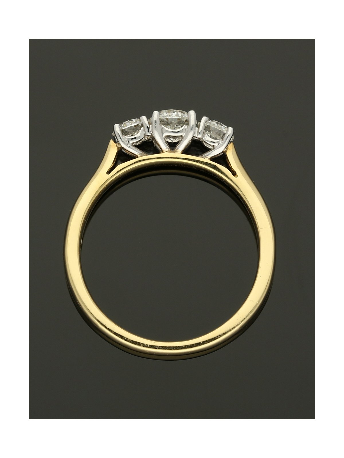 Three Stone Diamond Ring 0.81ct Round Brilliant Cut in 18ct Yellow & White Gold