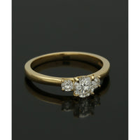 Diamond Three Stone Engagement Ring 0.50ct Certificated Round Brilliant Cut in 18ct Yellow Gold