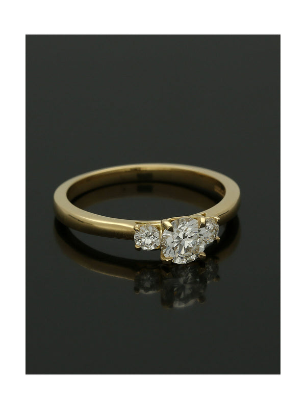 Diamond Three Stone Engagement Ring 0.50ct Certificated Round Brilliant Cut in 18ct Yellow Gold