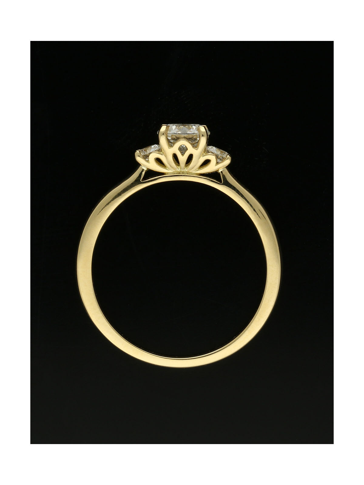 Diamond Three Stone Engagement Ring 0.50ct Certificated Round Brilliant Cut in 18ct Yellow Gold