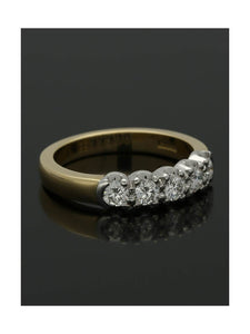 Five Stone Diamond Ring 0.55ct-0.60ct Round Brilliant Cut in 18ct Yellow & White Gold