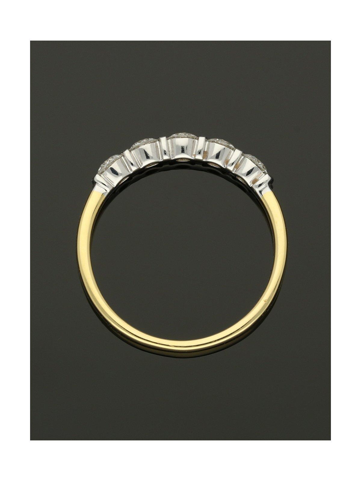Five Stone Diamond Ring 0.50ct Round Brilliant Cut in 18ct Yellow & White Gold