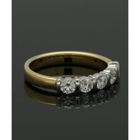 Five Stone Diamond Ring 0.75ct Round Brilliant Cut in 18ct Yellow & White Gold