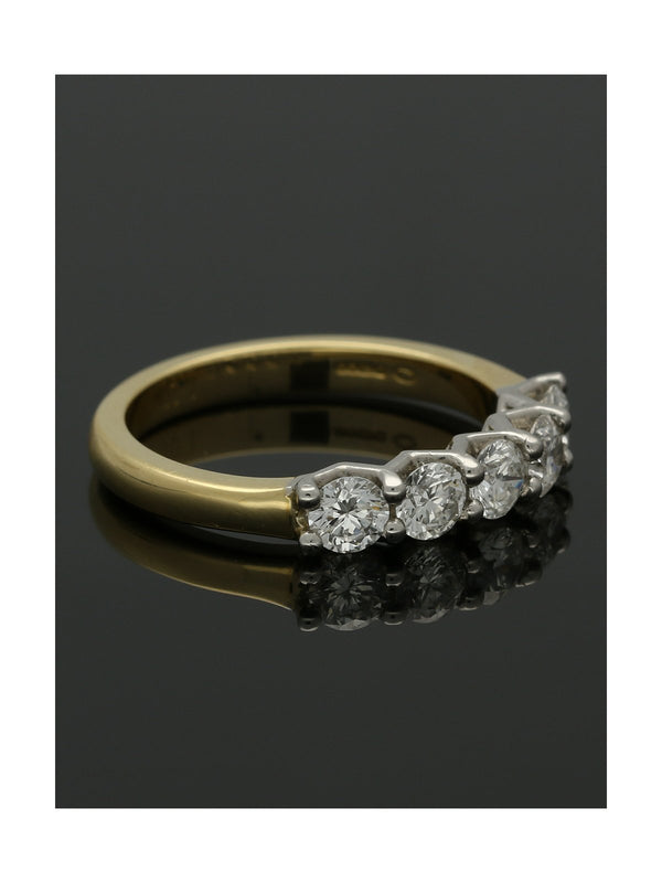 Five Stone Diamond Ring 1.01ct Round Brilliant Cut in 18ct Yellow & White Gold