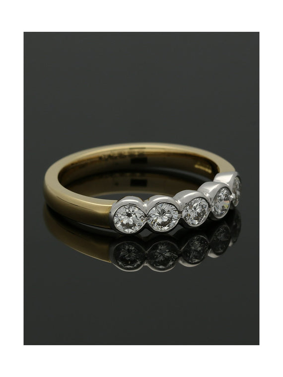Five Stone Diamond Ring 0.68ct Round Brilliant Cut in 18ct Yellow & White Gold