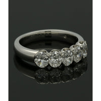 Five Stone Diamond Ring 1.52ct Oval Cut in 18ct White Gold