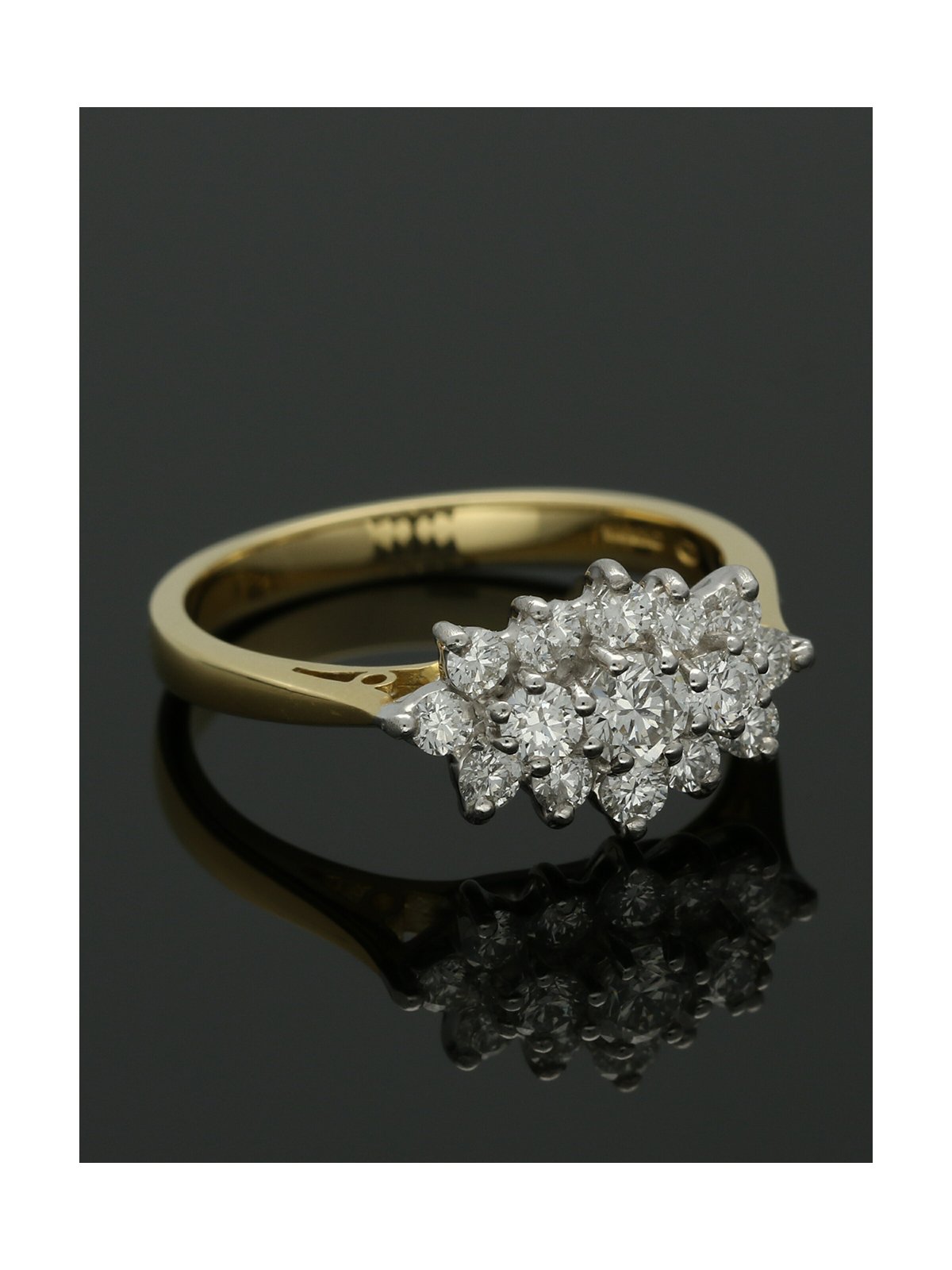 Diamond Cluster Ring 0.41ct Round Brilliant Cut in 18ct Yellow & White Gold