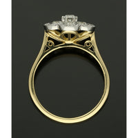Diamond Cluster Ring 1.12ct  Round Brilliant Cut in 18ct Yellow Gold and Platinum